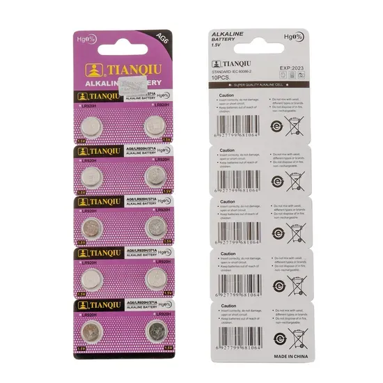 AG6 / LR920 Alkaline Button Cell 1.5V — 40mAh Watch Battery — image 1